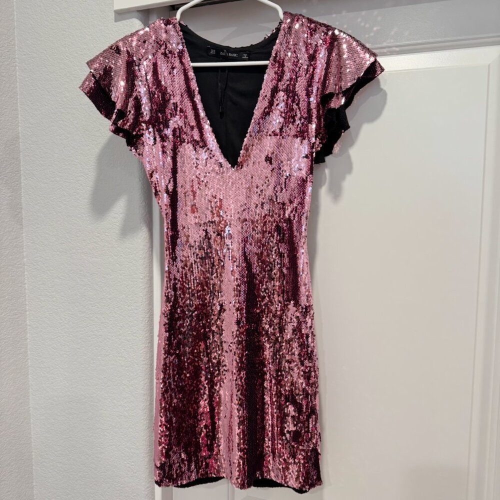 Pink Zara Sequin Dress